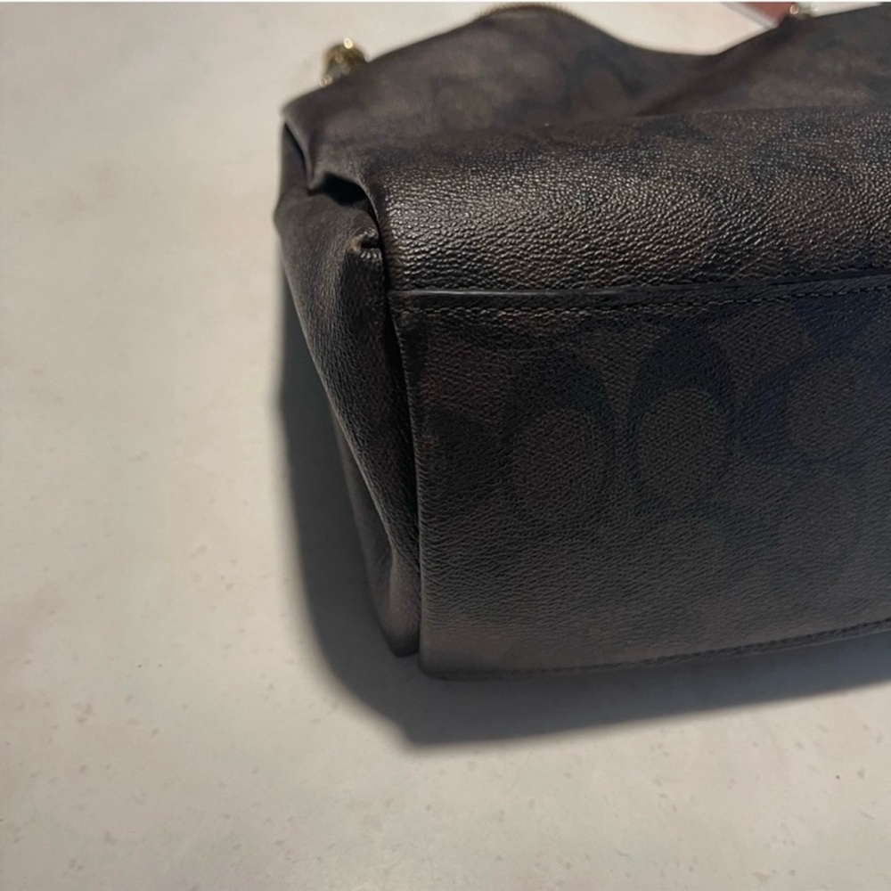 Coach Shoulder hand bag purse Brown & Pink Flawless like NEW Adjustable Strap - Picture 13 of 15